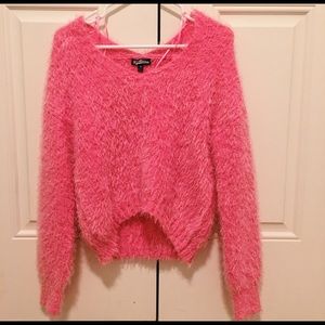 Hot Pink Eyelash sweater
